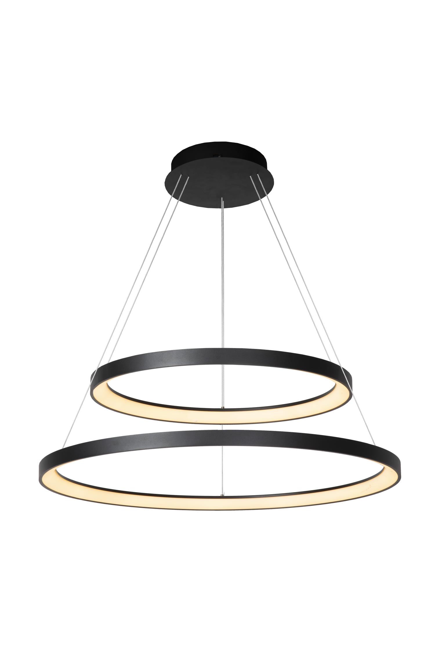 Lucide VIDAL - Hanglamp - Ø 78 cm - LED Dimb. - 1x92W 2700K - Zwart | Premium - KwaliteitWonen.nl