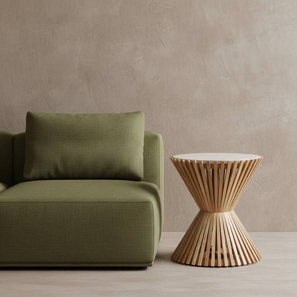 Raw Materials Bijzettafel Infinity Hourglass Rond 46cm Marmer - KwaliteitWonen.nl