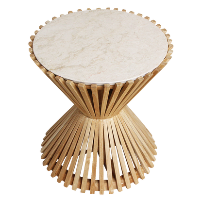 Raw Materials Bijzettafel Infinity Hourglass Rond 46cm Marmer - KwaliteitWonen.nl