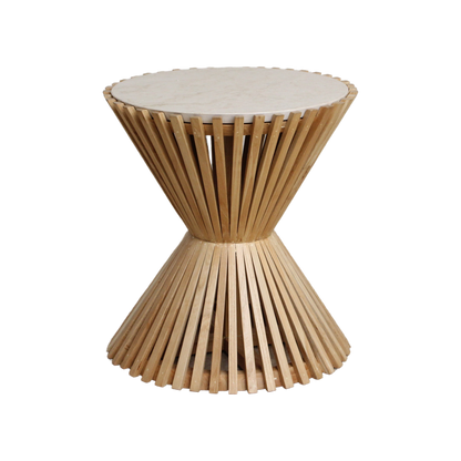Raw Materials Bijzettafel Infinity Hourglass Rond 46cm Marmer - KwaliteitWonen.nl