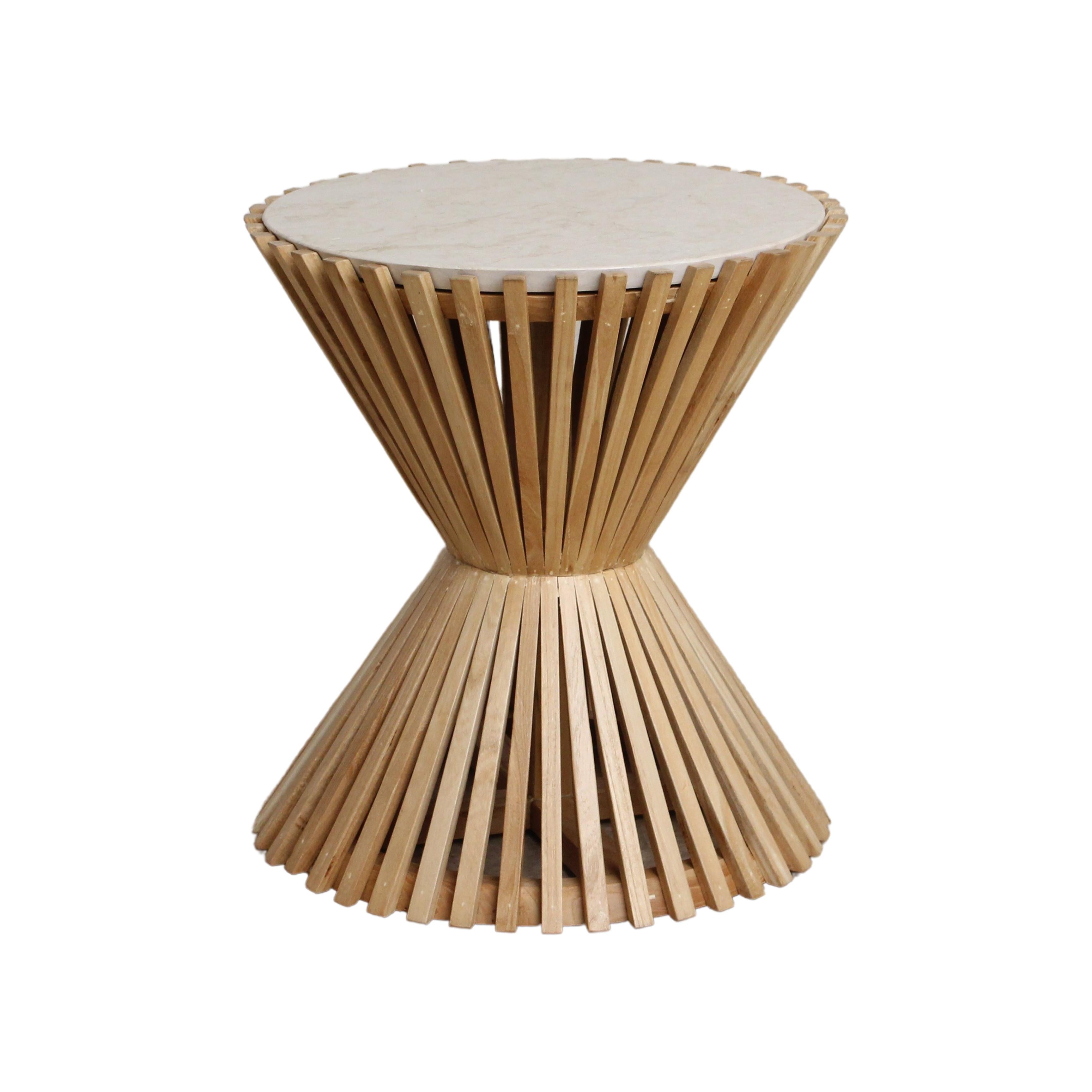 Raw Materials Bijzettafel Infinity Hourglass Rond 46cm Marmer-Kwaliteitwonen.nl