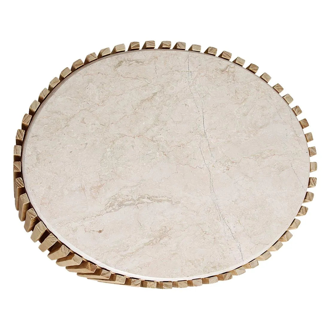 Raw Materials Bijzettafel Infinity Ovaal 52x42cm Marmer Naturel - KwaliteitWonen.nl