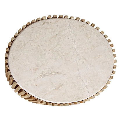 Raw Materials Bijzettafel Infinity Ovaal 52x42cm Marmer Naturel - KwaliteitWonen.nl