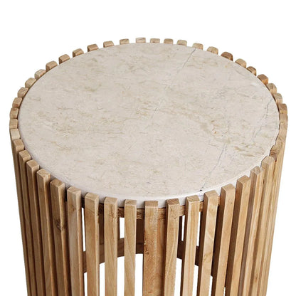 Raw Materials Bijzettafel Infinity Rond 40cm Marmer Naturel - KwaliteitWonen.nl