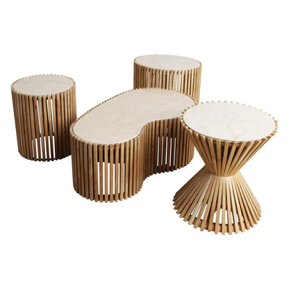 Raw Materials Bijzettafel Infinity Rond 40cm Marmer Naturel - KwaliteitWonen.nl