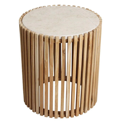 Raw Materials Bijzettafel Infinity Rond 40cm Marmer Naturel - KwaliteitWonen.nl
