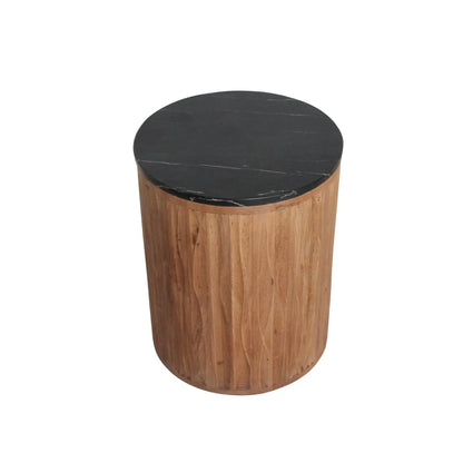 Raw Materials Bijzettafel Langkawi Rond 40cm Marmer Zwart - KwaliteitWonen.nl