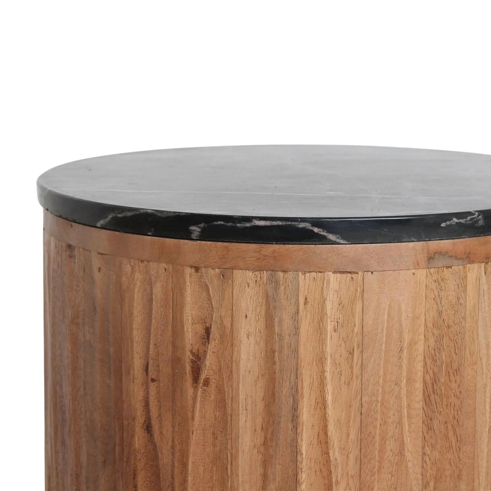 Raw Materials Bijzettafel Langkawi Rond 40cm Marmer Zwart - KwaliteitWonen.nl