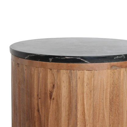 Raw Materials Bijzettafel Langkawi Rond 40cm Marmer Zwart - KwaliteitWonen.nl