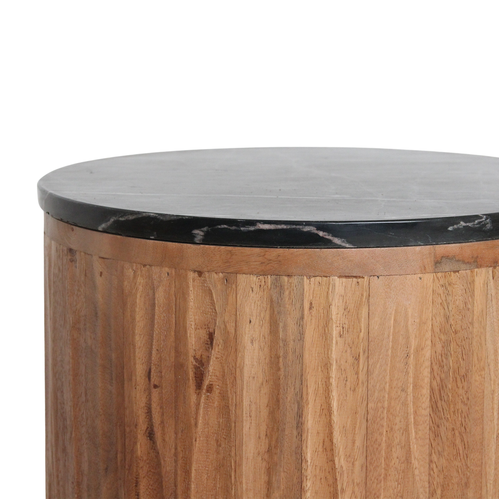 Raw Materials Bijzettafel Langkawi Rond 40cm Marmer Zwart - KwaliteitWonen.nl
