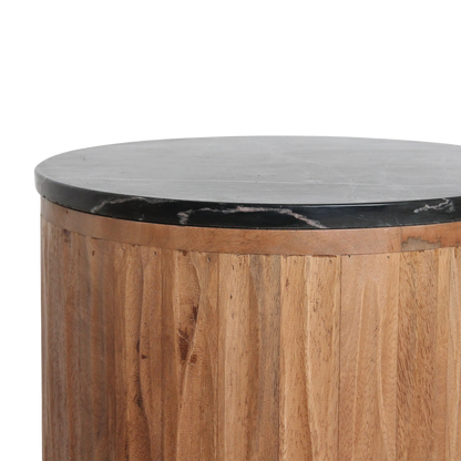 Raw Materials Bijzettafel Langkawi Rond 40cm Marmer Zwart - KwaliteitWonen.nl