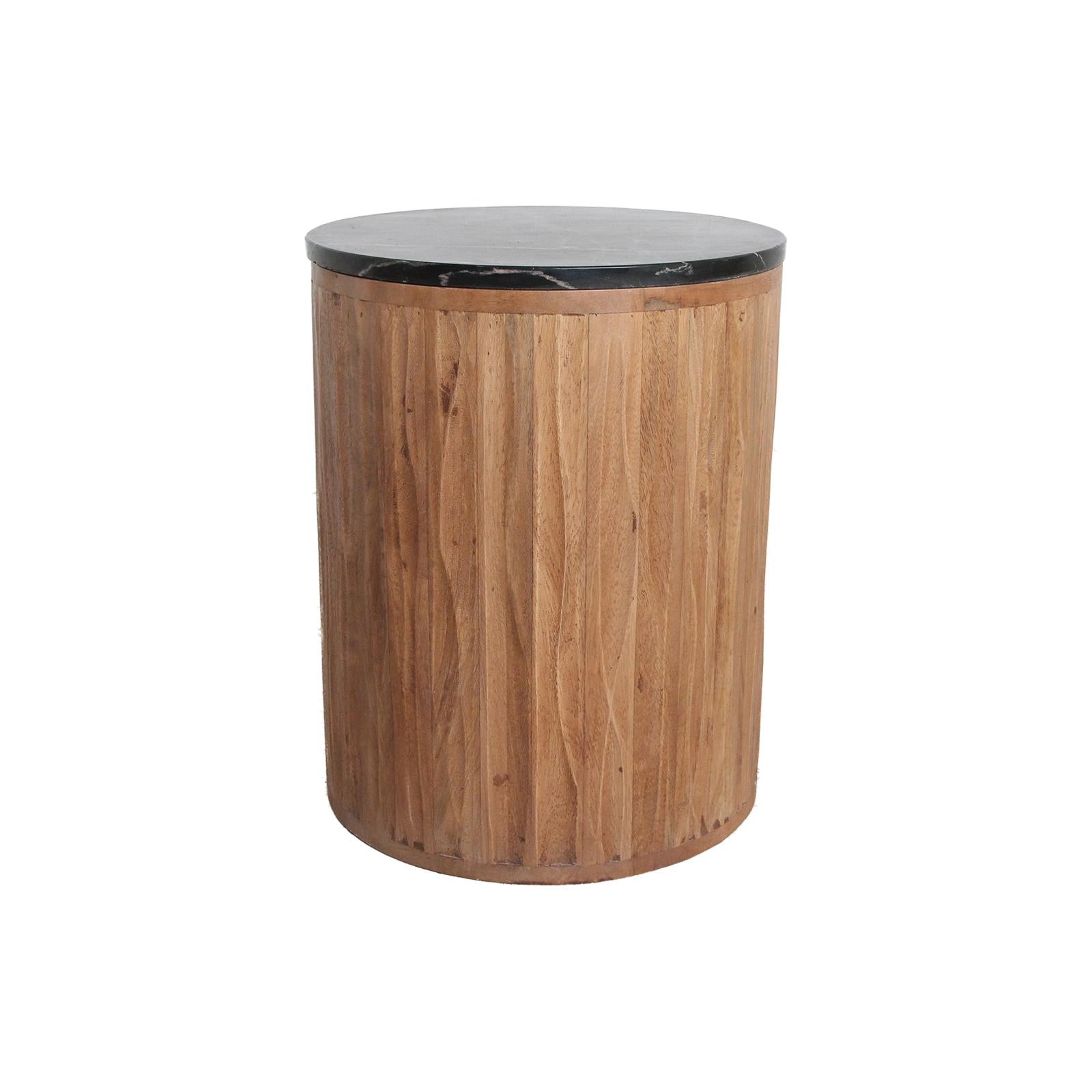 Raw Materials Bijzettafel Langkawi Rond 40cm Marmer Zwart-Kwaliteitwonen.nl