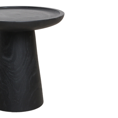 Raw Materials Bijzettafel Nero Dusk Rond 40cm Teakhout Zwart - KwaliteitWonen.nl
