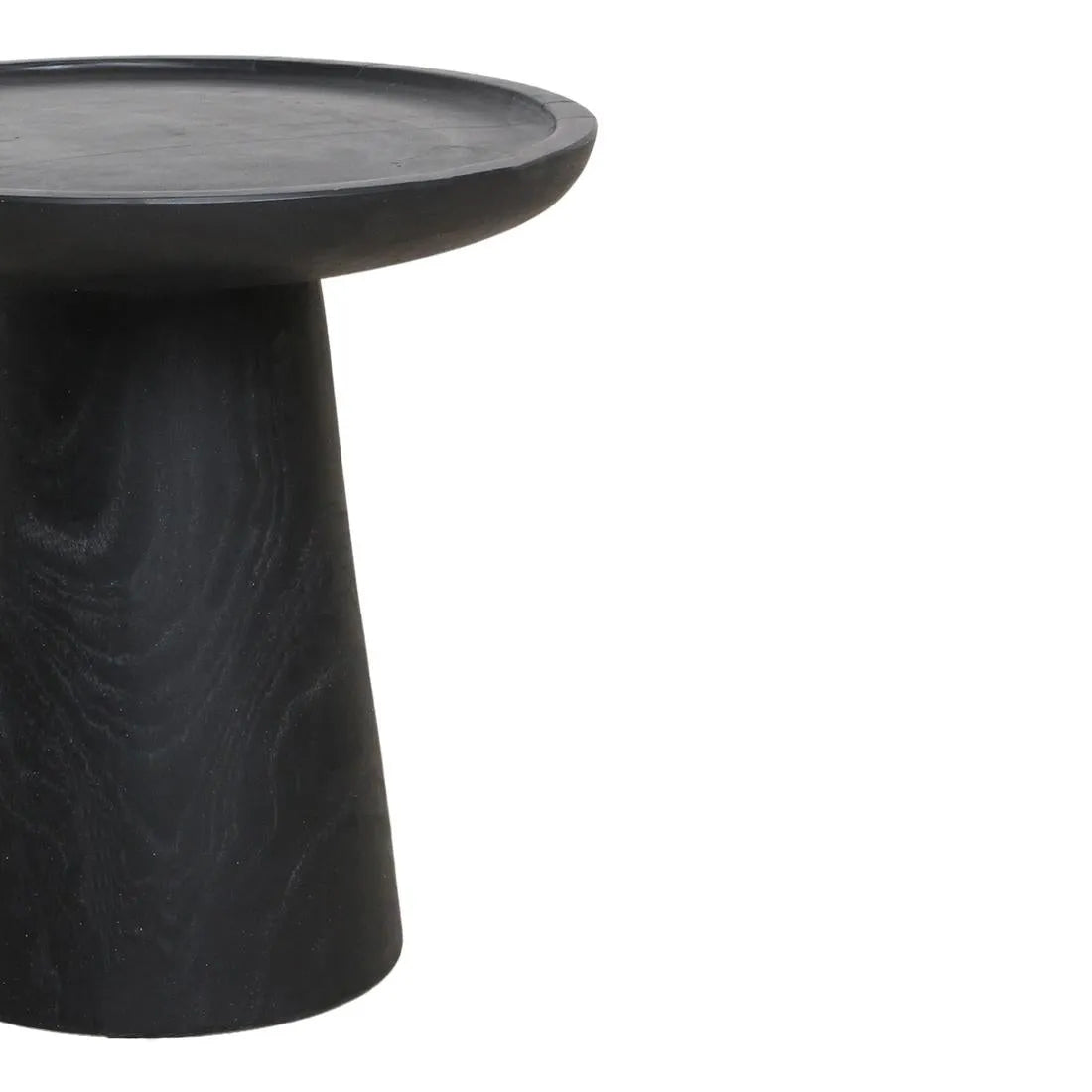 Raw Materials Bijzettafel Nero Dusk Rond 40cm Teakhout Zwart - KwaliteitWonen.nl