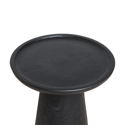 Raw Materials Bijzettafel Nero Dusk Rond 40cm Teakhout Zwart - KwaliteitWonen.nl