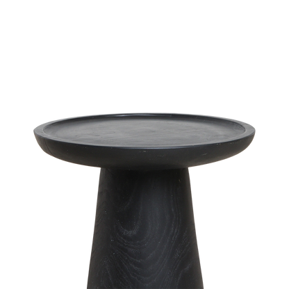 Raw Materials Bijzettafel Nero Dusk Rond 40cm Teakhout Zwart - KwaliteitWonen.nl