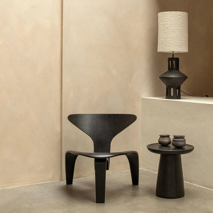 Raw Materials Bijzettafel Nero Dusk Rond 40cm Teakhout Zwart - KwaliteitWonen.nl