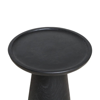 Raw Materials Bijzettafel Nero Dusk Rond 40cm Teakhout Zwart - KwaliteitWonen.nl