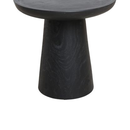 Raw Materials Bijzettafel Nero Dusk Rond 40cm Teakhout Zwart - KwaliteitWonen.nl