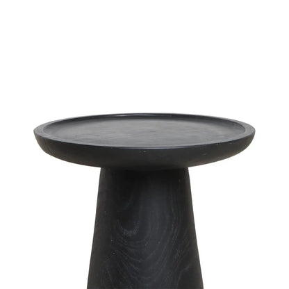 Raw Materials Bijzettafel Nero Dusk Rond 40cm Teakhout Zwart - KwaliteitWonen.nl