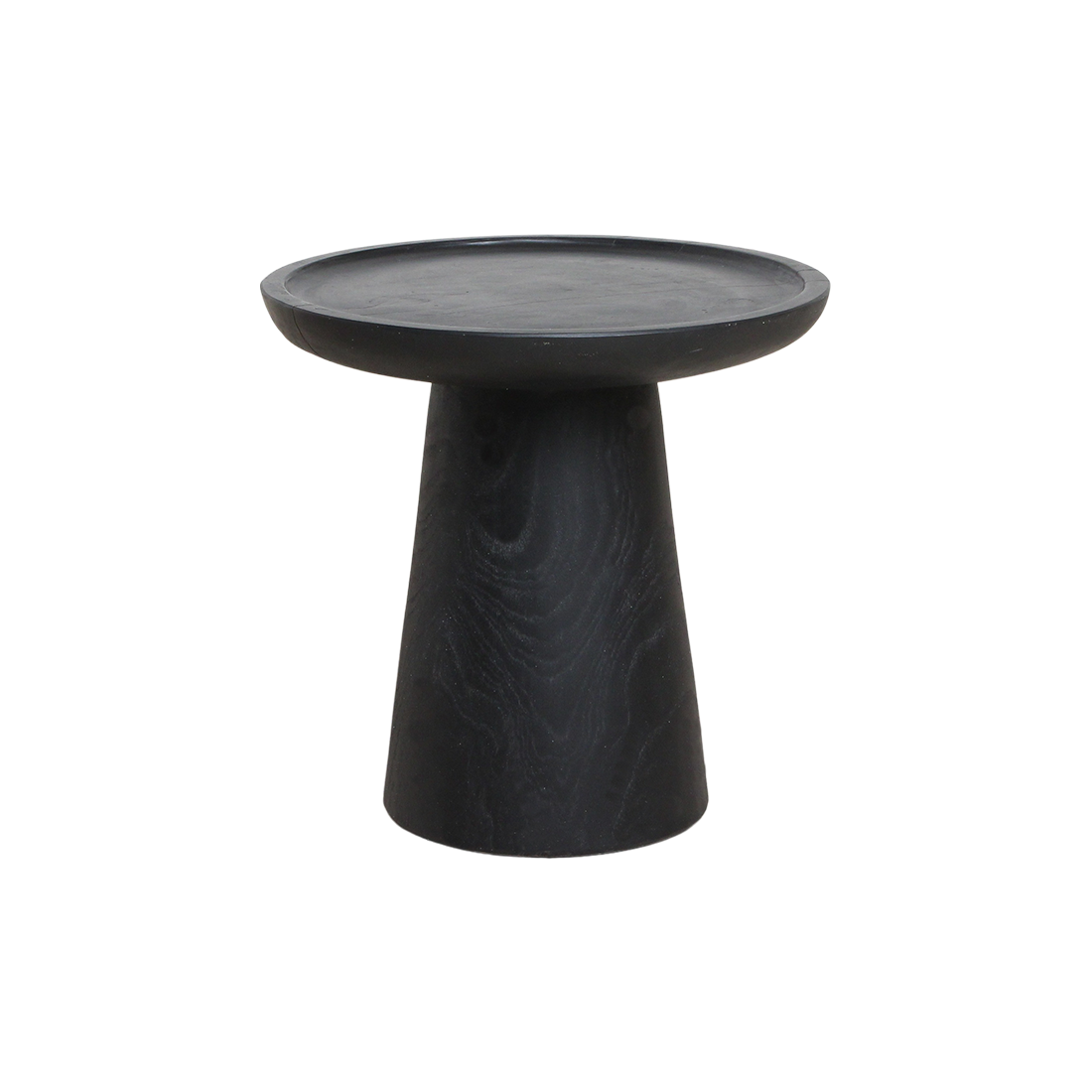 Raw Materials Bijzettafel Nero Dusk Rond 40cm Teakhout Zwart - KwaliteitWonen.nl