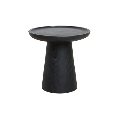 Raw Materials Bijzettafel Nero Dusk Rond 40cm Teakhout Zwart - KwaliteitWonen.nl