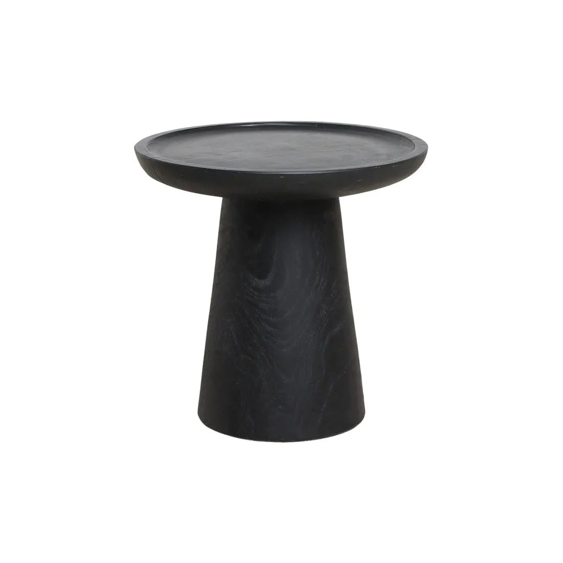 Raw Materials Bijzettafel Nero Dusk Rond 40cm Teakhout Zwart - KwaliteitWonen.nl