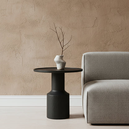 Raw Materials Bijzettafel Nero Midnight Rond 50cm Zwart Teakhout - KwaliteitWonen.nl