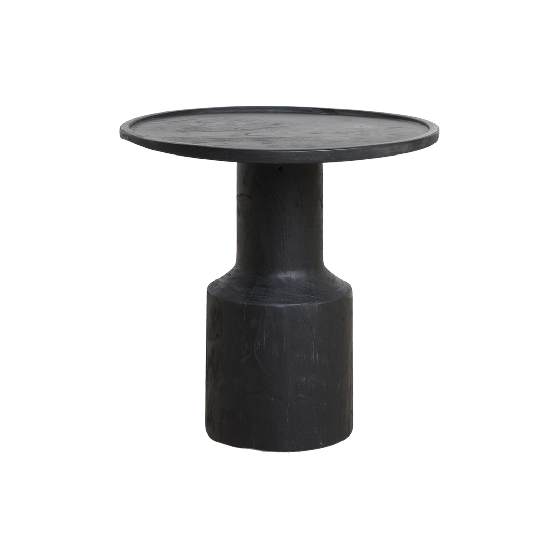 Raw Materials Bijzettafel Nero Midnight Rond 50cm Zwart Teakhout - KwaliteitWonen.nl