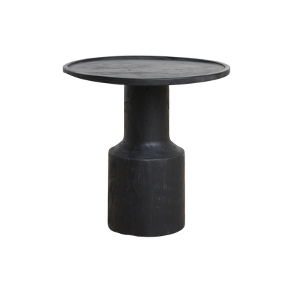 Raw Materials Bijzettafel Nero Midnight Rond 50cm Zwart Teakhout - KwaliteitWonen.nl