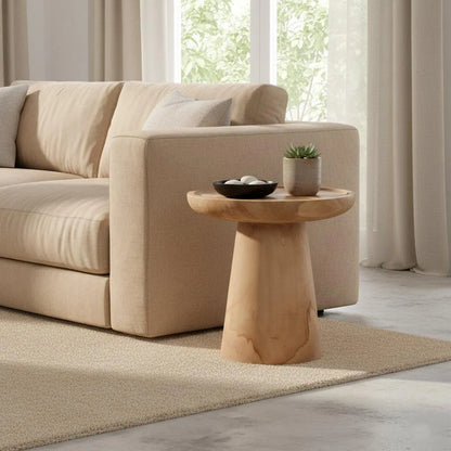 Raw Materials Bijzettafel Nero Ray Rond 40cm Teakhout - KwaliteitWonen.nl