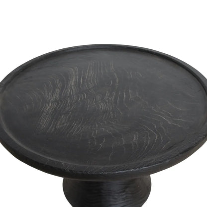 Raw Materials Bijzettafel Nero Twilight Rond 50cm Teakhout Zwart - KwaliteitWonen.nl