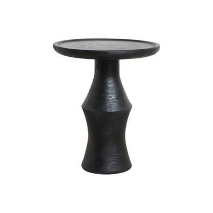 Raw Materials Bijzettafel Nero Twilight Rond 50cm Teakhout Zwart - KwaliteitWonen.nl