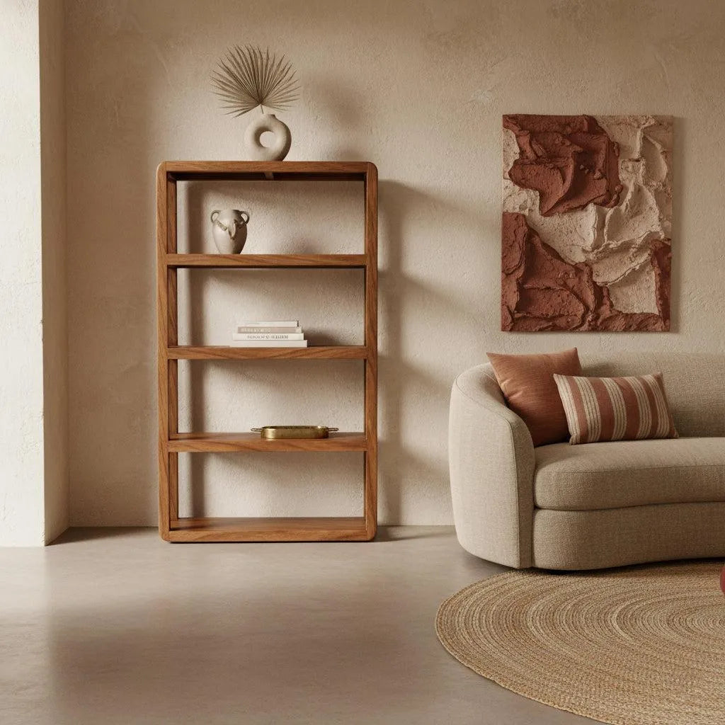 Raw Materials Boekenkast Bullnose Mangohout - KwaliteitWonen.nl