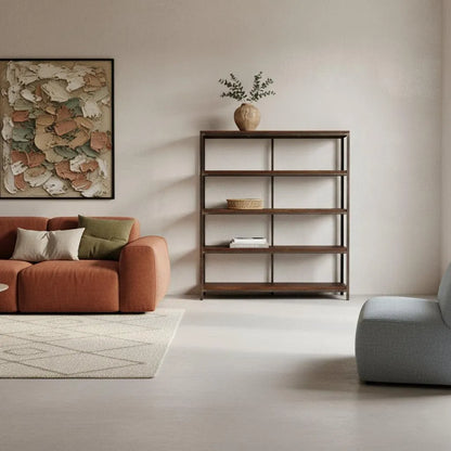 Raw Materials Boekenkast Fabrieks IJzeren Rek Met Houten Planken - KwaliteitWonen.nl