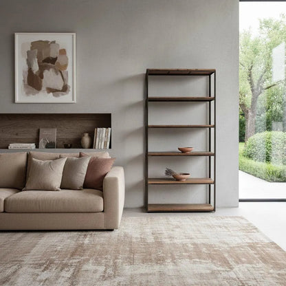 Raw Materials Boekenkast Fabriekshoog IJzeren Rek Met Houten Planken - KwaliteitWonen.nl