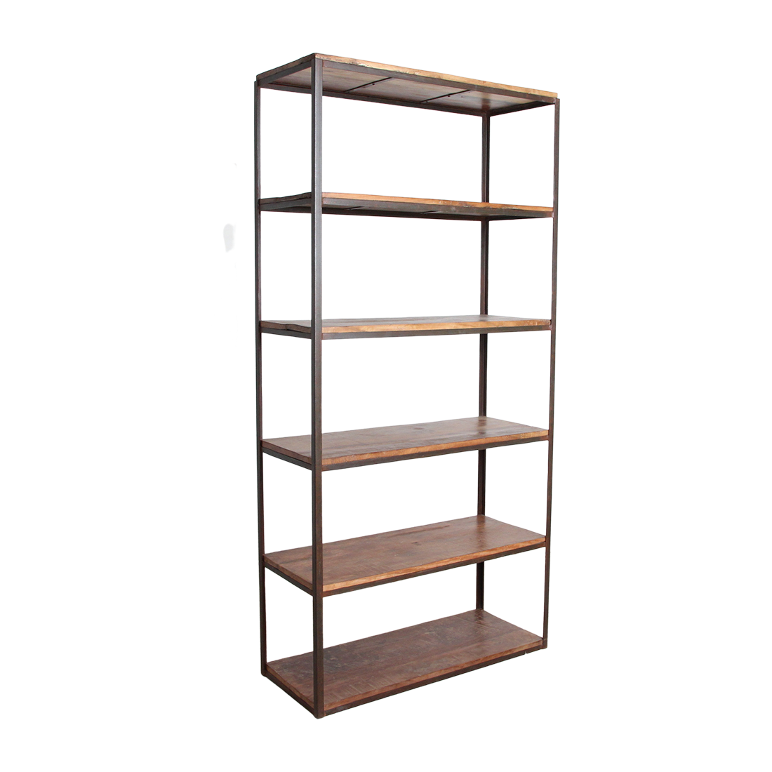 Raw Materials Boekenkast Fabriekshoog IJzeren Rek Met Houten Planken - KwaliteitWonen.nl