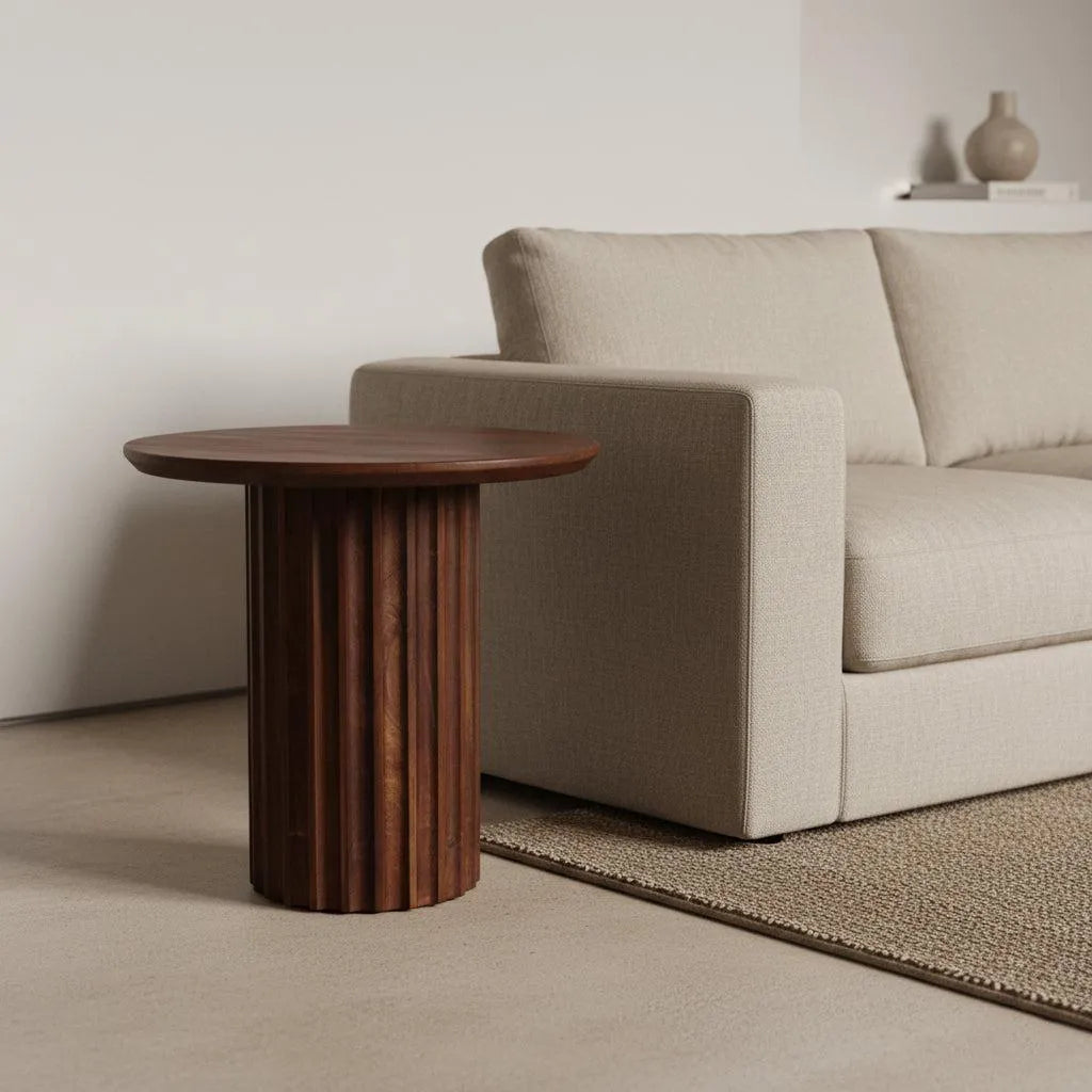 Raw Materials Bullnose Bijzettafel Omgekeerd Bruin Ø 50 Cm - KwaliteitWonen.nl