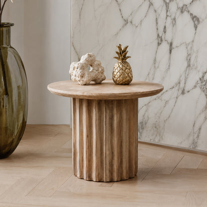 Raw Materials Bullnose Bijzettafel Omgekeerd Naturel Ø 55 Cm - KwaliteitWonen.nl