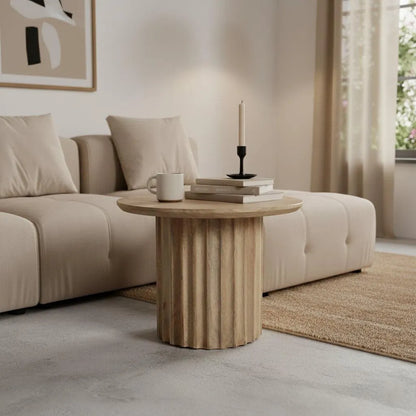 Raw Materials Bullnose Bijzettafel Omgekeerd Naturel Ø 55 Cm - KwaliteitWonen.nl