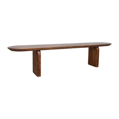 Raw Materials Bullnose Eetkamerbank Mangohout Bruin 200cm - KwaliteitWonen.nl
