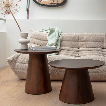 Raw Materials Bullnose Mangohouten Bijzettafel Cone Ø 50 Cm - KwaliteitWonen.nl
