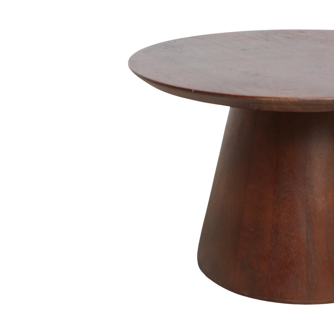 Raw Materials Bullnose Mangohouten Bijzettafel Cone Ø 55 Cm - KwaliteitWonen.nl