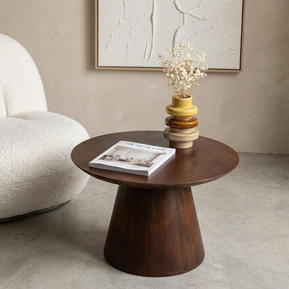 Raw Materials Bullnose Mangohouten Bijzettafel Cone Ø 55 Cm - KwaliteitWonen.nl