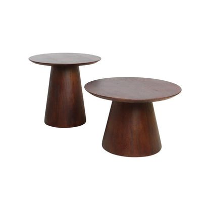 Raw Materials Bullnose Mangohouten Bijzettafel Cone Ø 55 Cm - KwaliteitWonen.nl