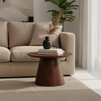 Raw Materials Bullnose Mangohouten Bijzettafel Cone Ø 55 Cm - KwaliteitWonen.nl