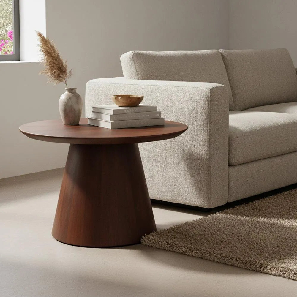 Raw Materials Bullnose Mangohouten Bijzettafel Cone Ø 55 Cm - KwaliteitWonen.nl