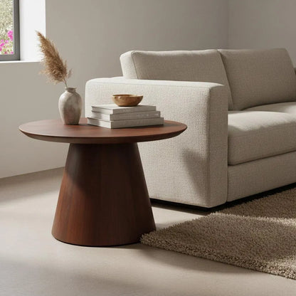 Raw Materials Bullnose Mangohouten Bijzettafel Cone Ø 55 Cm - KwaliteitWonen.nl