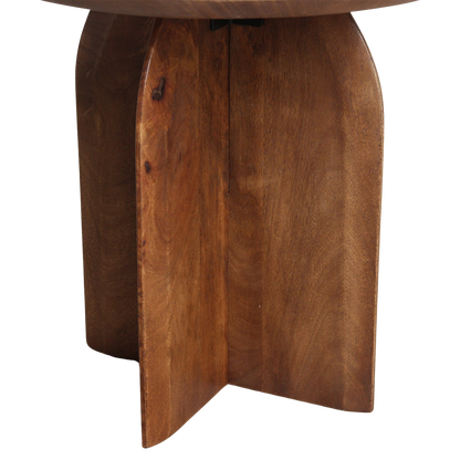 Raw Materials Bullnose Mangohouten Bijzettafel Cross Ø 50 Cm - KwaliteitWonen.nl