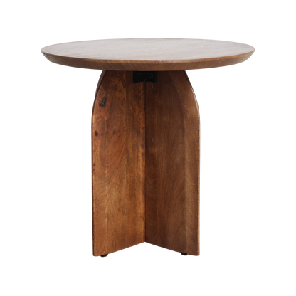 Raw Materials Bullnose Mangohouten Bijzettafel Cross Ø 50 Cm - KwaliteitWonen.nl